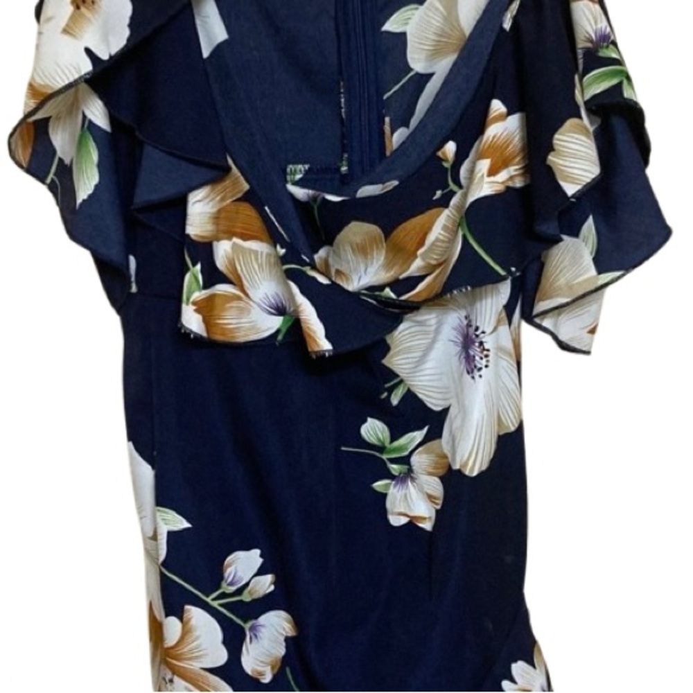 Shein Floral Navy Dress in size small